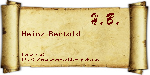 Heinz Bertold névjegykártya